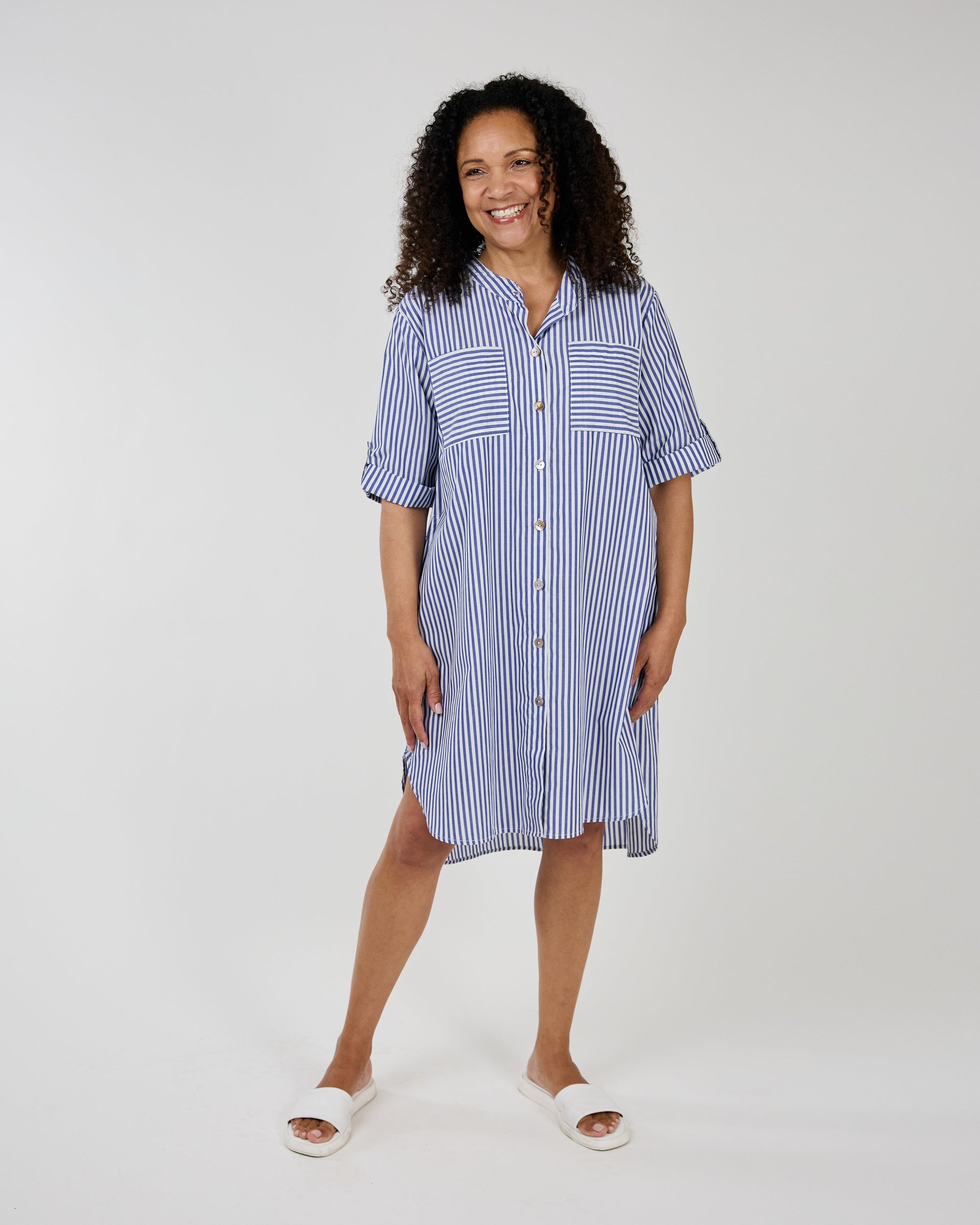 CINTA SHIRT DRESS-Dresses-SHANNON PASSERO-SMALL-NAVY STRIPE-Coriander