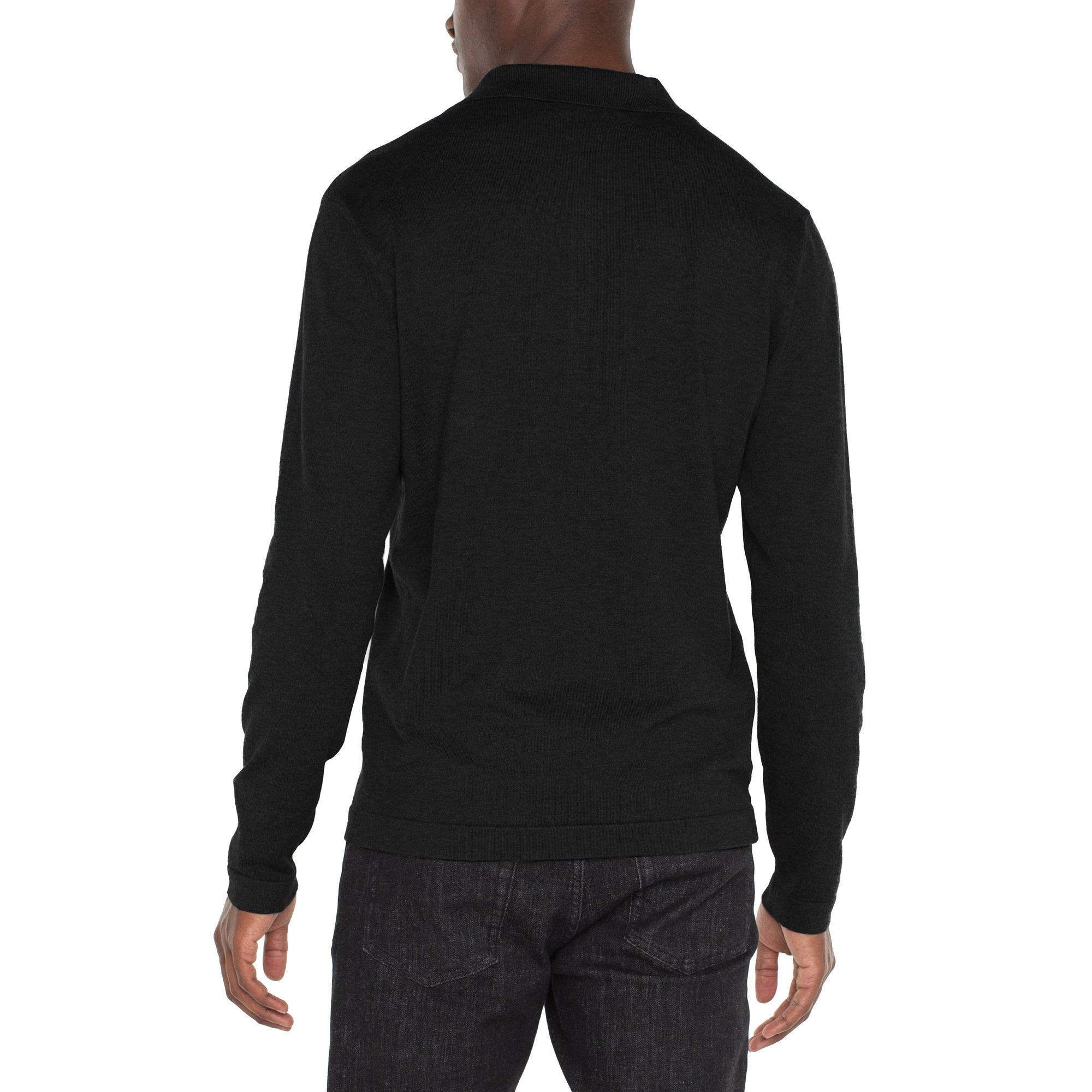 CLASSIC L/S POLO SWEATER-Shirts & Tops-LIVERPOOL-MEDIUM-BLACK-Coriander