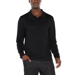 CLASSIC L/S POLO SWEATER-Shirts & Tops-LIVERPOOL-MEDIUM-BLACK-Coriander