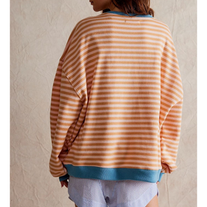 CLASSIC STRIPED CREW-TOP-FREE PEOPLE-Coriander