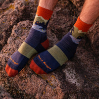CLOSE ENCOUNTERS MICRO CREW SOCKS-Socks & Footwear-DARN TOUGH-Coriander