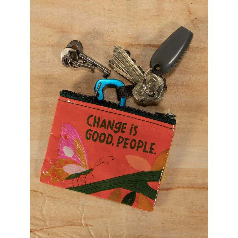COIN PURSE | CHANGE IS GOOD PEOPLE-Bags & Wallets-BLUE Q-Coriander