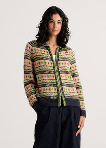 COLLARED SWEATER JACKET | FAIR ISLE-Jackets & Sweaters-ZAKET & PLOVER-XSMALL-INK-Coriander