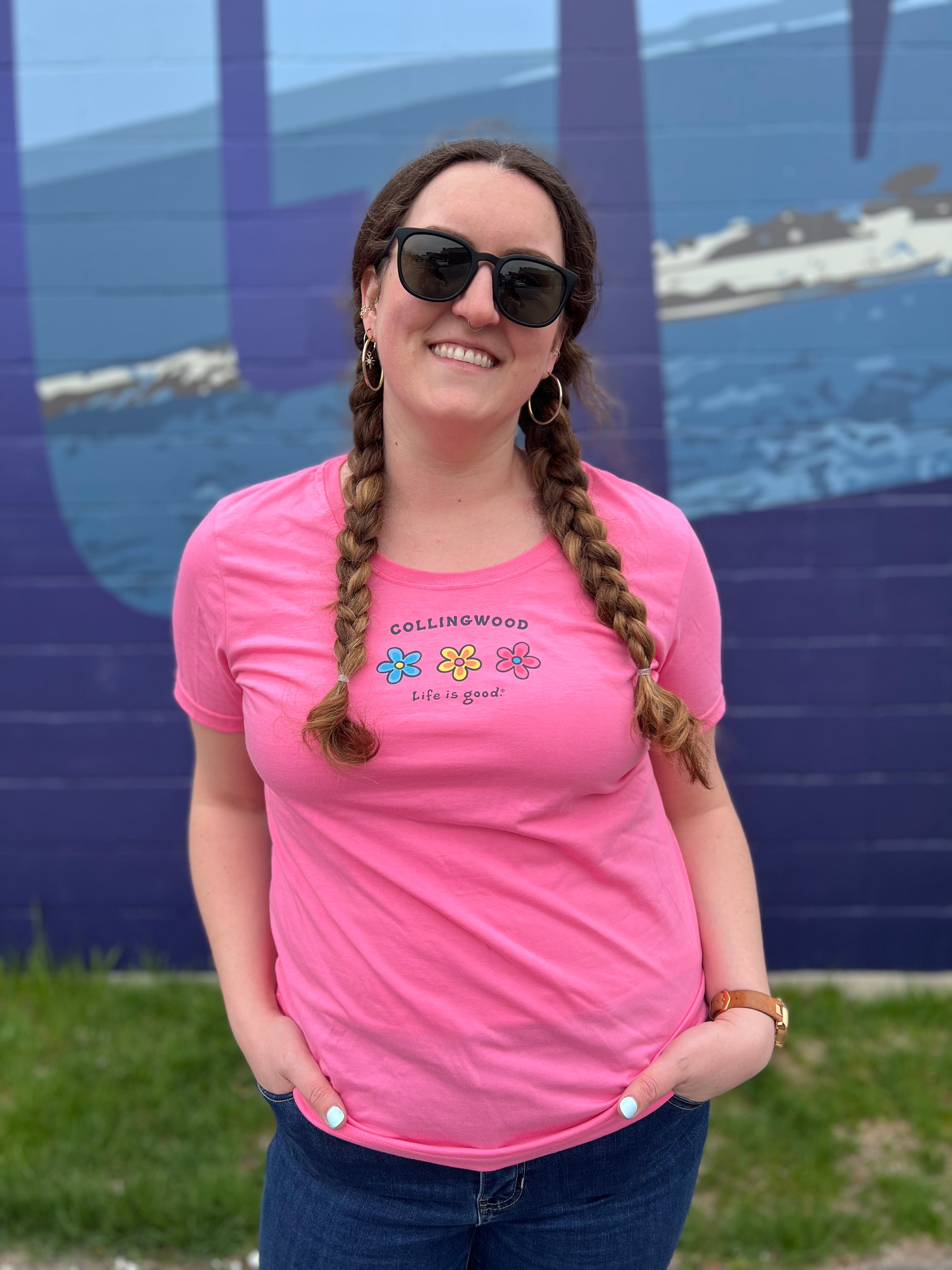 COLLINGWOOD T-SHIRT | FLOWERS-Top-LIFE IS GOOD-XSMALL-Pink-Coriander