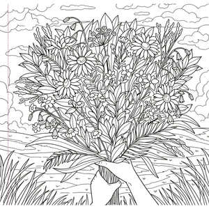 COLOURING BOOK | WILDFLOWERS-Books & Stationery-PETER PAUPER PRESS-Coriander