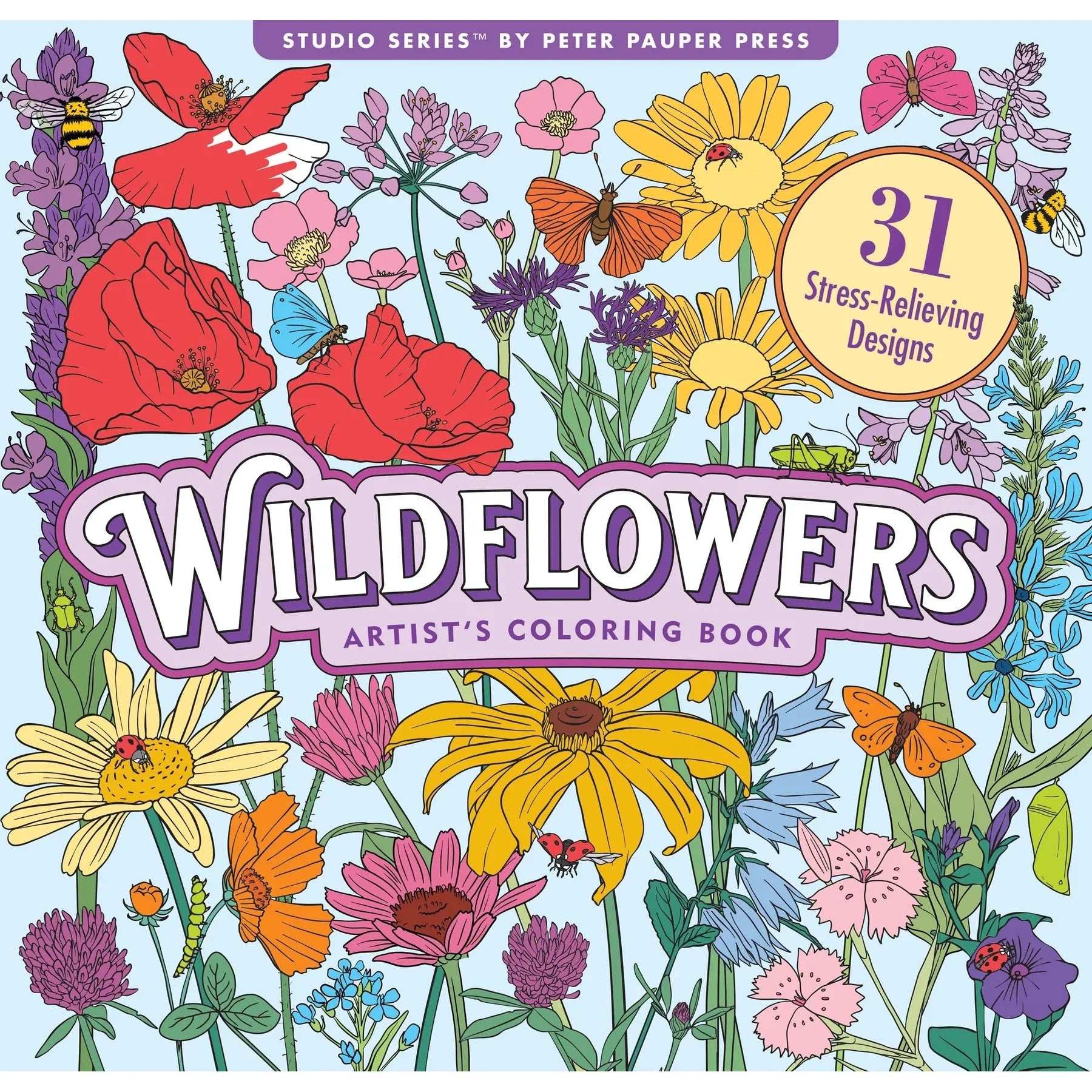 COLOURING BOOK | WILDFLOWERS-Books & Stationery-PETER PAUPER PRESS-Coriander