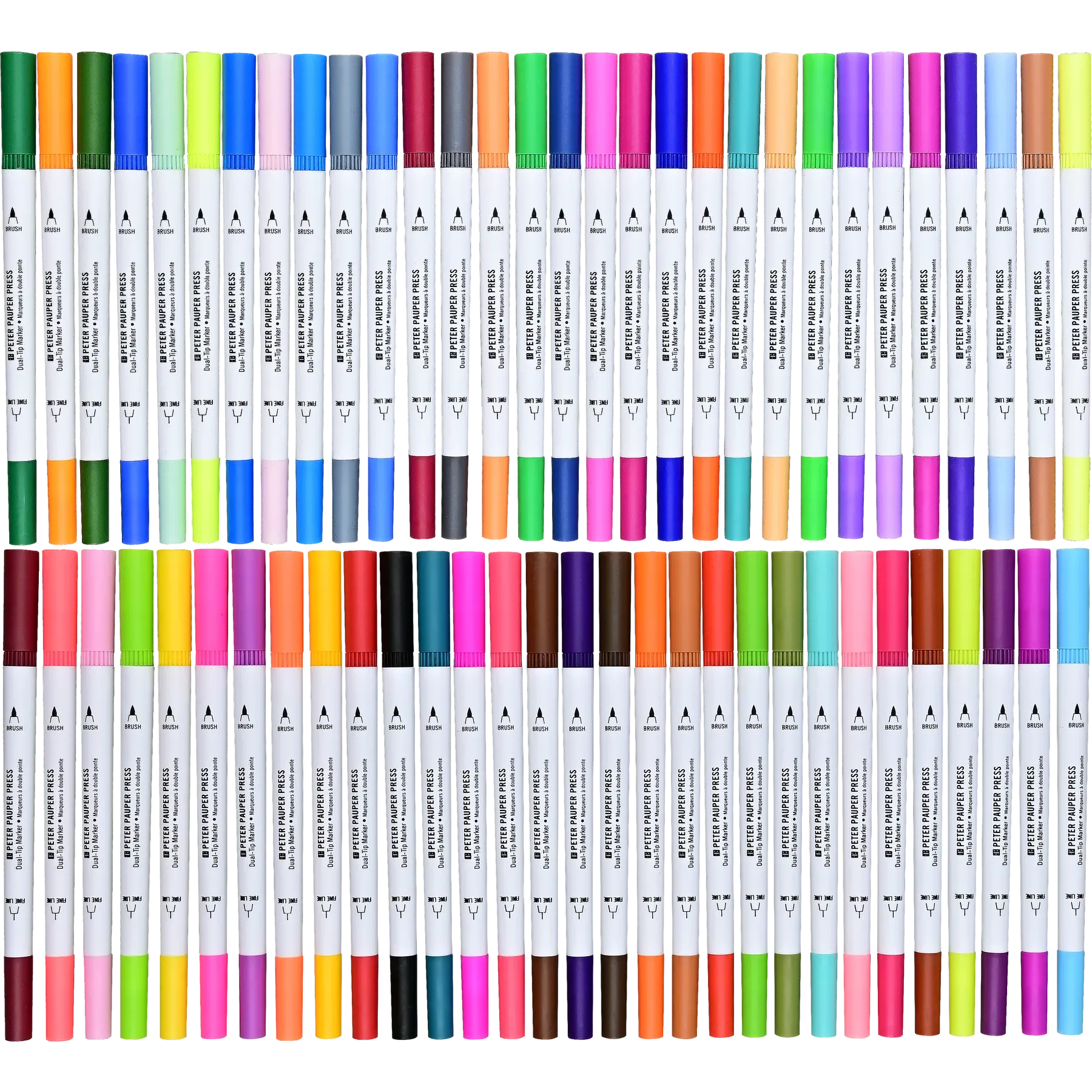 COLOURING MARKERS | SET OF 60 DUAL-TIP-Books & Stationery-PETER PAUPER PRESS-Coriander