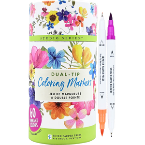 COLOURING MARKERS | SET OF 60 DUAL-TIP-Books & Stationery-PETER PAUPER PRESS-Coriander