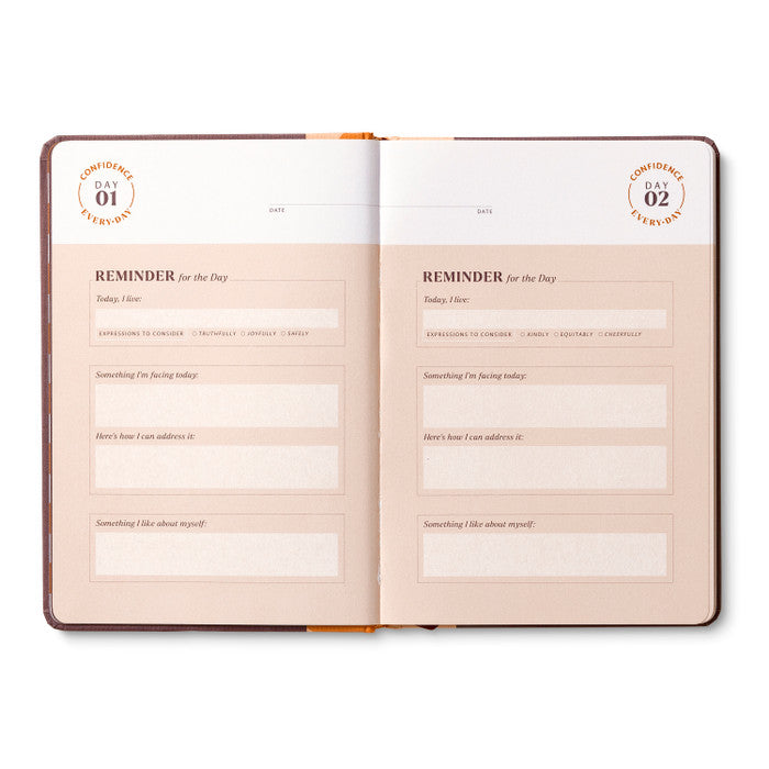 CONFIDENCE EVERY DAY GUIDED JOURNAL-Books & Stationery-COMPENDIUM-Coriander