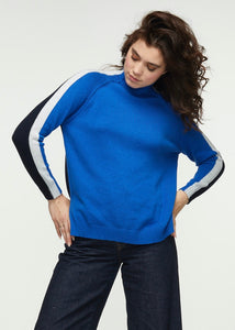 CONTRAST FUNNEL NECK - ROYAL-Jackets & Sweaters-ZAKET & PLOVER-XSMALL-ROYAL-Coriander