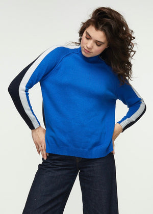 CONTRAST FUNNEL NECK - ROYAL-Jackets & Sweaters-ZAKET & PLOVER-XSMALL-ROYAL-Coriander