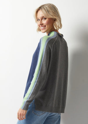 CONTRAST FUNNEL NECK-Jackets & Sweaters-ZAKET & PLOVER-Coriander