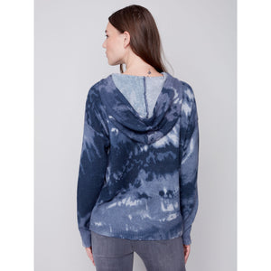 CONTRAST STITCH PRINTED HOODIE-Jackets & Sweaters-CHARLIE B-Coriander