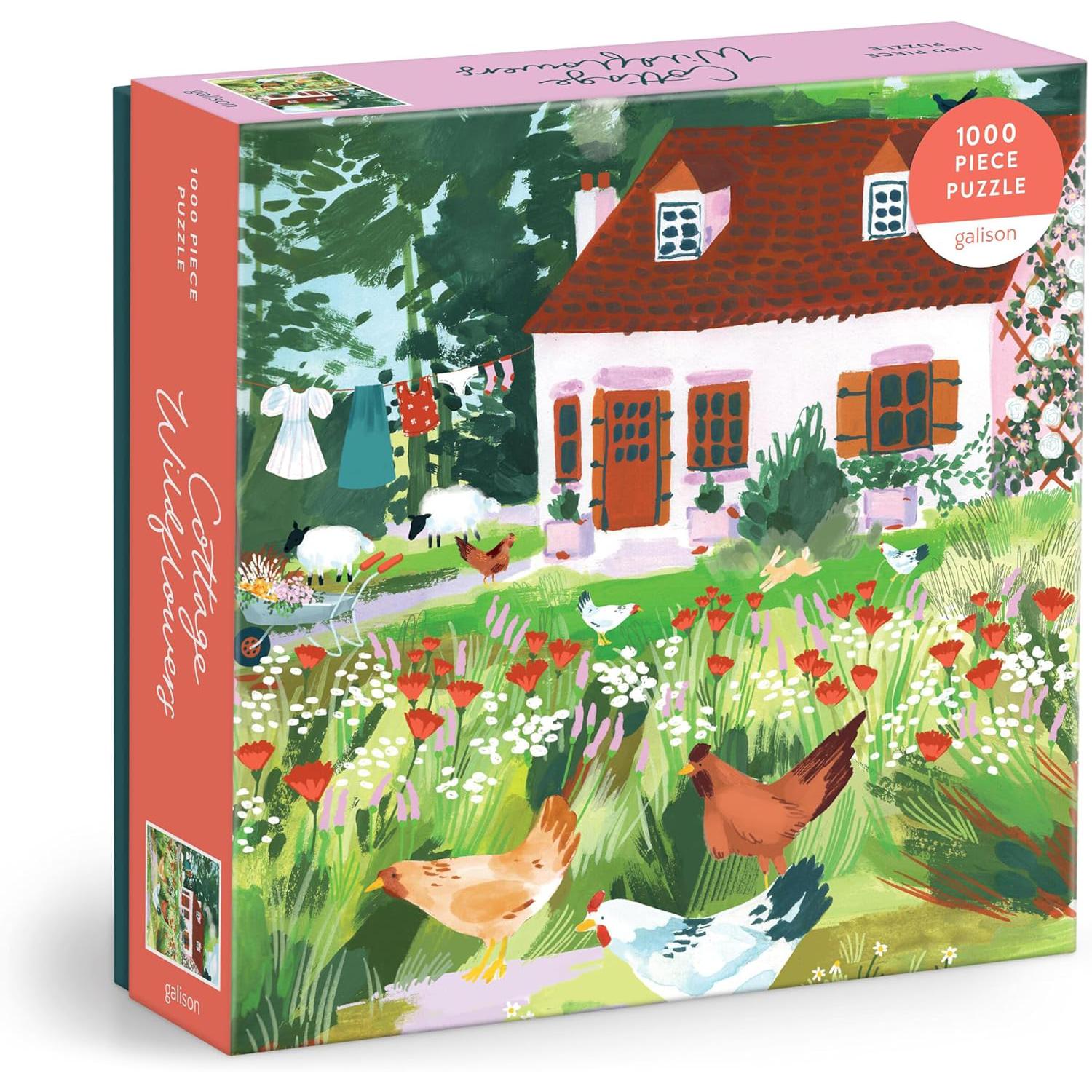 COTTAGE WILDFLOWERS 1 000 PC PUZZLE-Puzzles-RAINCOAST-Coriander