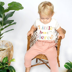 COTTON BABY JOGGERS - DUSTY ROSE-Uncategorised-EMERSON AND FRIENDS-Coriander