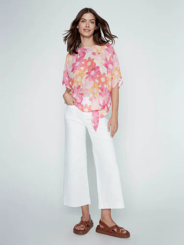 COTTON GAUZE BLOUSE | SIDE TIE: DANDY-Top-CHARLIE B-Coriander