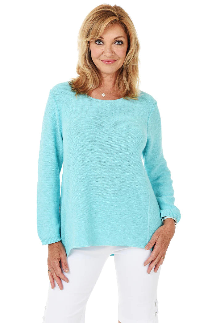 COTTON PULLOVER CREWNECK-Sweaters-AVALIN-ONE SIZE-AQUA-Coriander