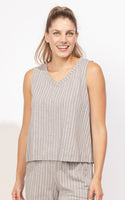 COTTON V-NECK TANK-Tops-ESCAPE-SMALL-FOG-Coriander