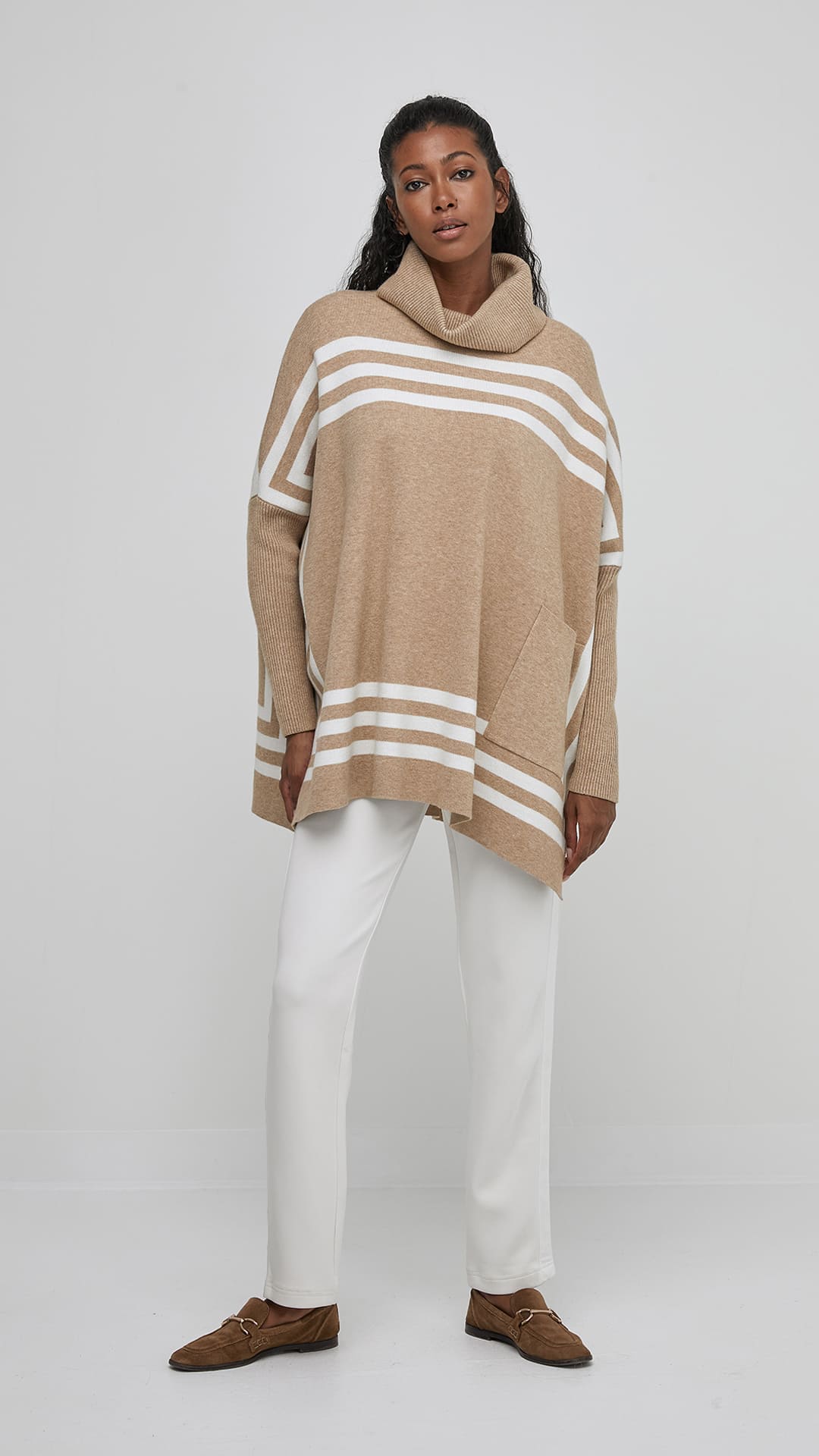 COWL PULLOVER-Jackets & Sweaters-UCHUU-ONE-SAND-MILK-Coriander