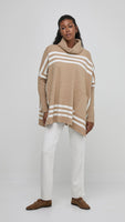 COWL PULLOVER-Jackets & Sweaters-UCHUU-ONE-SAND-MILK-Coriander