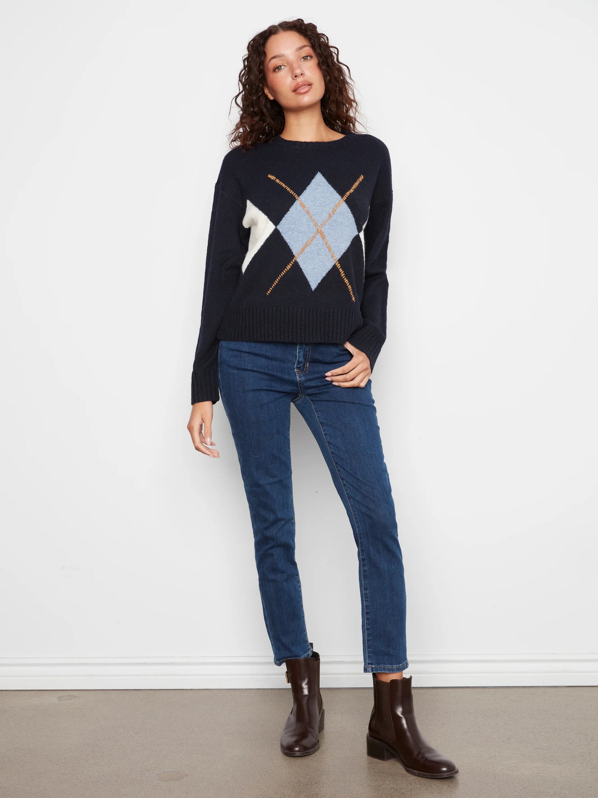 CREW NECK SWEATER | ARGYLE