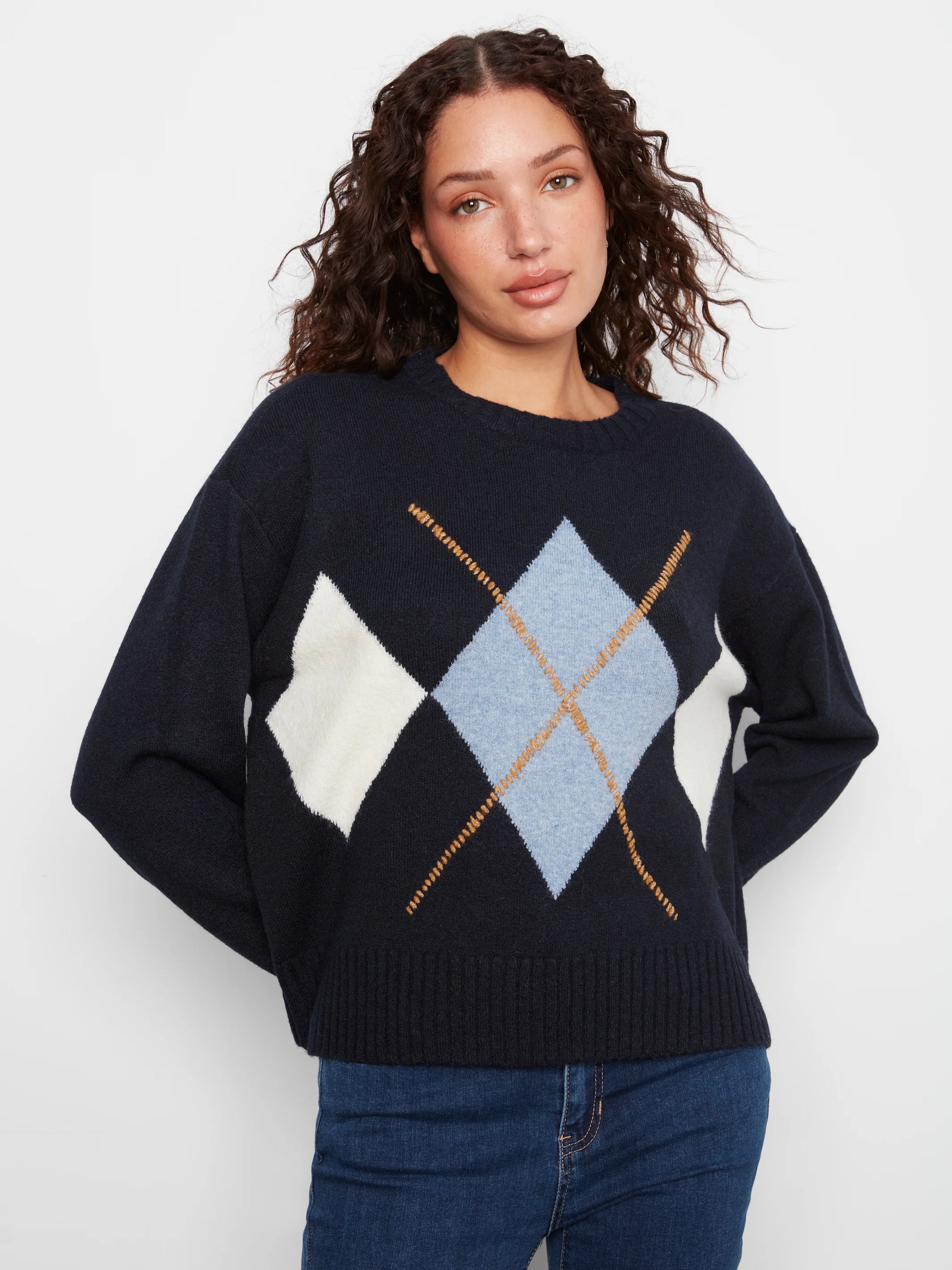 CREW NECK SWEATER | ARGYLE