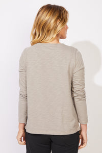 CREW NECK TEE | SNEAKY CAT-Tops-ESCAPE-Coriander