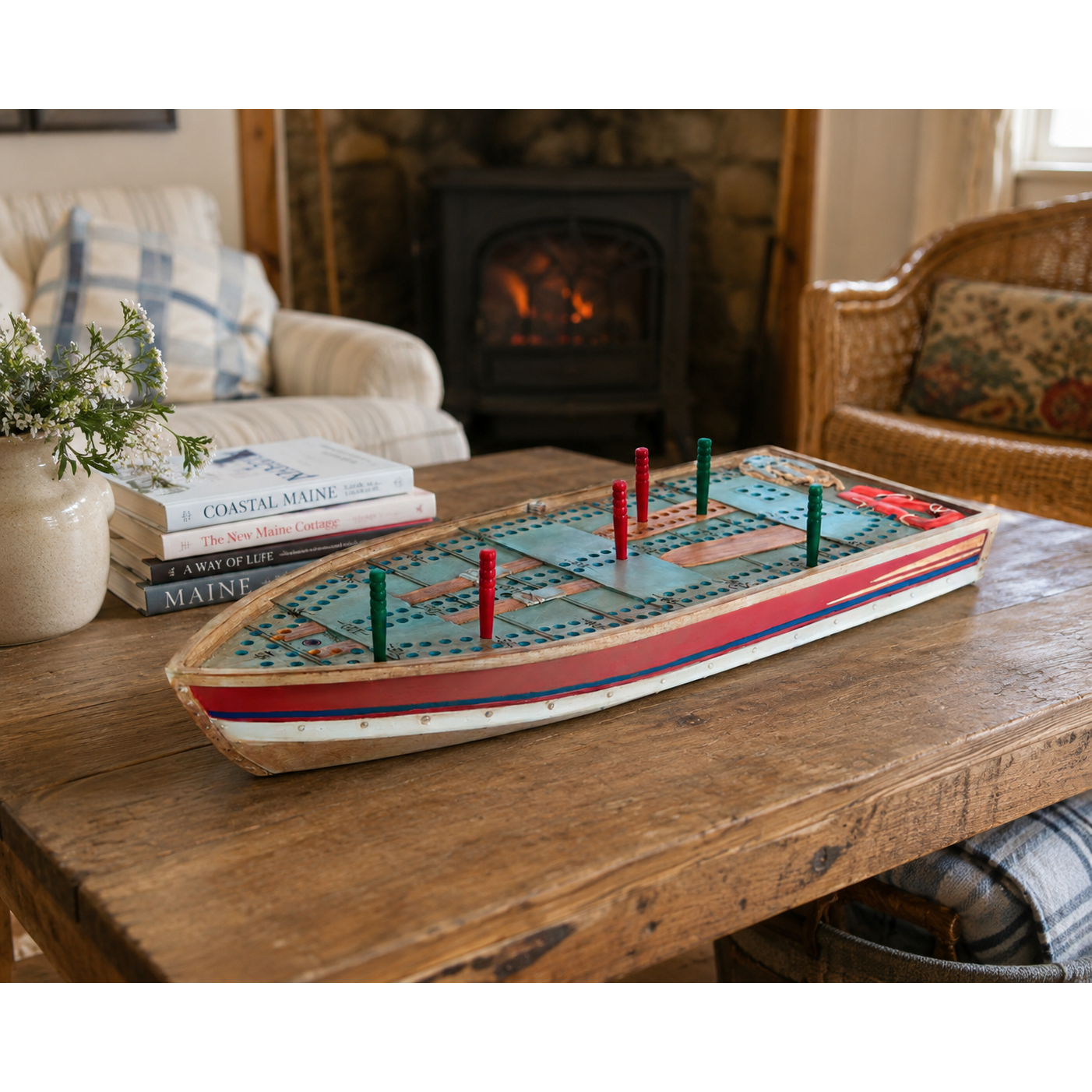 CRIBBAGE BOARD | TIN BOAT-Uncategorised-OUTSIDE INSIDE GIFTS-Coriander