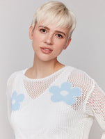 CROCHET JACQUARD SWEATER-Jackets & Sweaters-CHARLIE B-Coriander