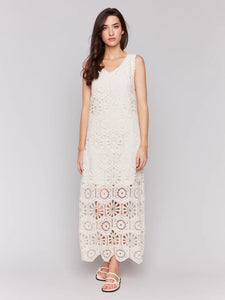 CROCHET SLEEVELESS MAXI DRESS-Dress-CHARLIE B-Coriander