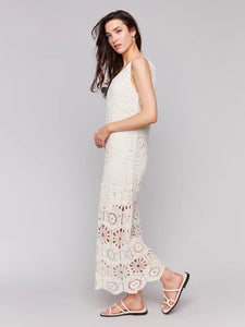 CROCHET SLEEVELESS MAXI DRESS-Dress-CHARLIE B-Coriander