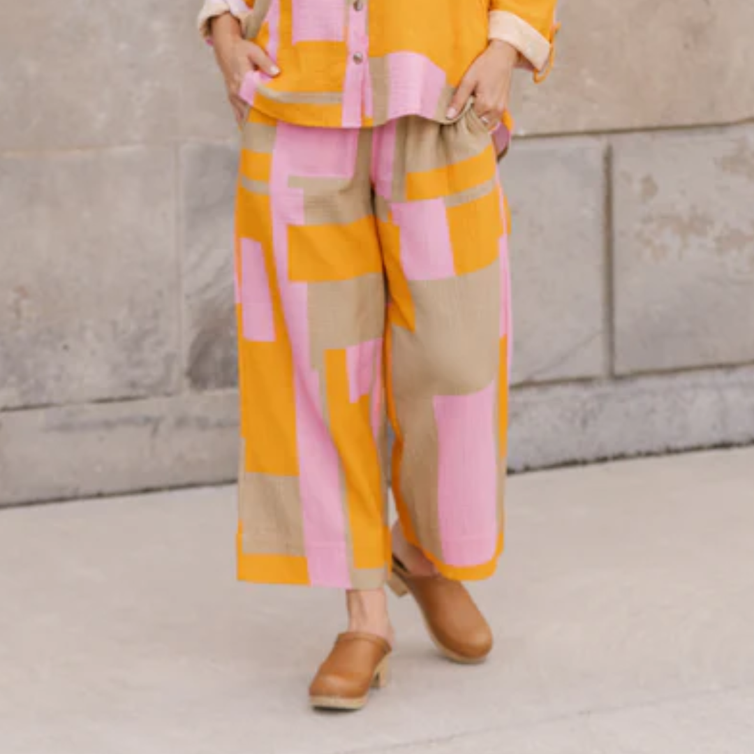 CROP PANT | BELIZE-Bottom-SHANNON PASSERO STORE-XSMALL-ABSTRACT PRINT-Coriander