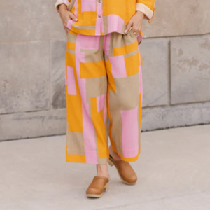 CROP PANT | BELIZE-Bottom-SHANNON PASSERO STORE-XSMALL-ABSTRACT PRINT-Coriander
