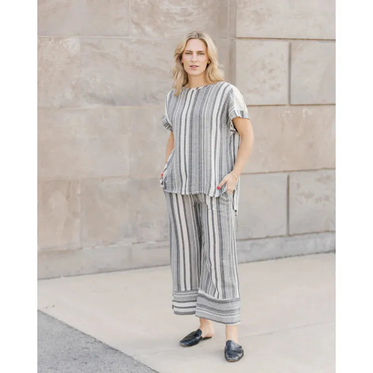 CROP PANT | SHANNON-Bottom-SHANNON PASSERO STORE-XSMALL-BLACK-CREAM STRIPE-Coriander