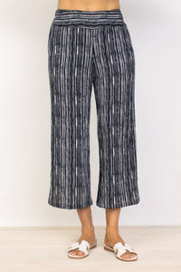 CROP PANT | STRIPE-Bottoms-HABITAT-SMALL-Black-Coriander