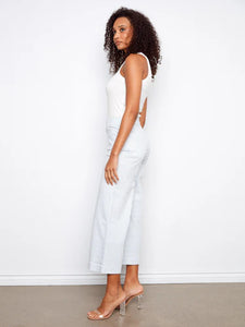 CROP PANTS | STRIPED TWILL FLARE-Bottom-CHARLIE B-Coriander