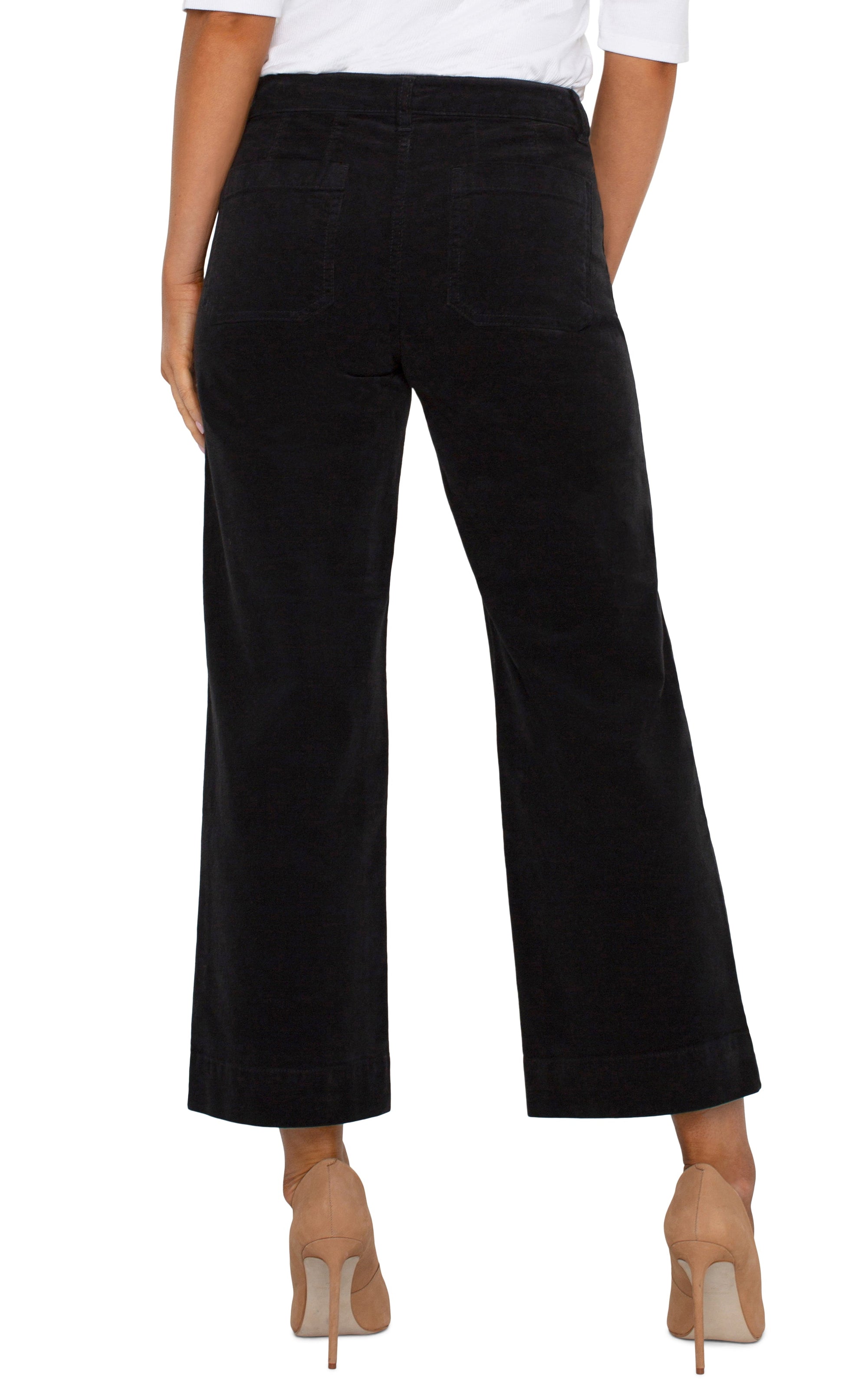 CROP WIDE LEG PATCH POCKET PANT-Bottoms-LIVERPOOL-Coriander