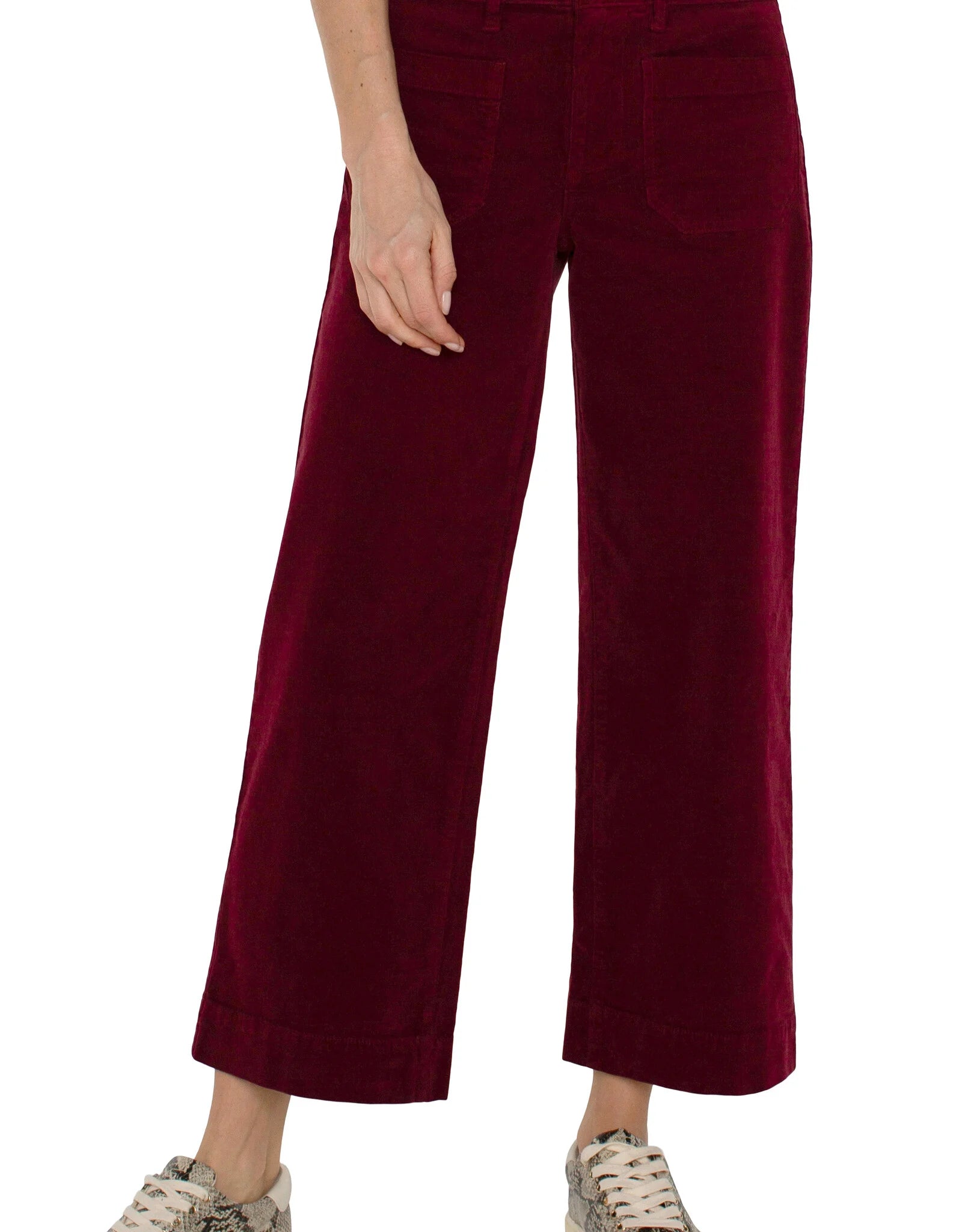 CROP WIDE LEG PATCH POCKET PANT-Bottoms-LIVERPOOL-6-RUBY RED-Coriander