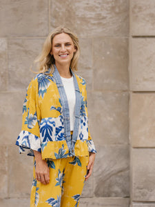 CROPPED KIMONO CARDI | TIFFANY-Jackets & Sweaters-SHANNON PASSERO-ONE-YELLOW PALM MIX-Coriander