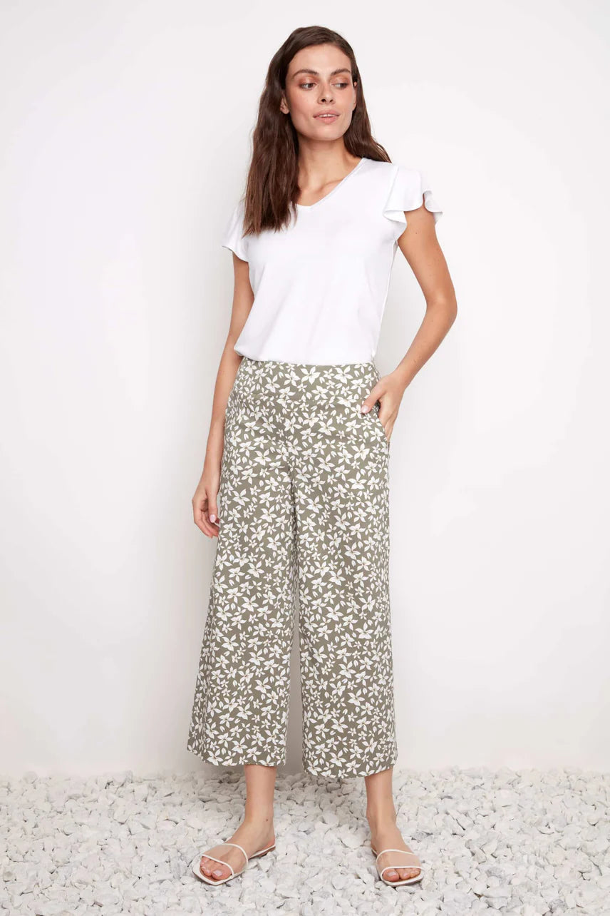 CROPPED WIDE LEG PANT | DAISY TECHNO-Bottoms-UP!-2-WILD DAISY-Coriander