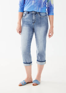 CROSSHATCH DENIM SUZANNE CUFFED CAPRI-Denim-FRENCH DRESSING JEANS-2-MEDIUM WASH-Coriander