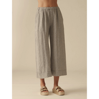 CROSSHATCH PLEATED CROP PANT-Bottoms-CUT LOOSE-MEDIUM-CASHEW-Coriander