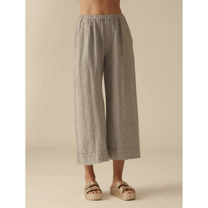 CROSSHATCH PLEATED CROP PANT-Bottoms-CUT LOOSE-MEDIUM-CASHEW-Coriander