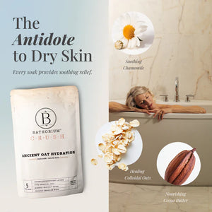 CRUSH BATH SOAK 120G | ANCIENT OAT HYDRATION-Lotions & Potions-BATHORIUM-Coriander