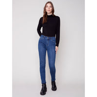 CUFF DENIM PANT-Pants-CHARLIE B-4-MEDIUM BLUE-Coriander