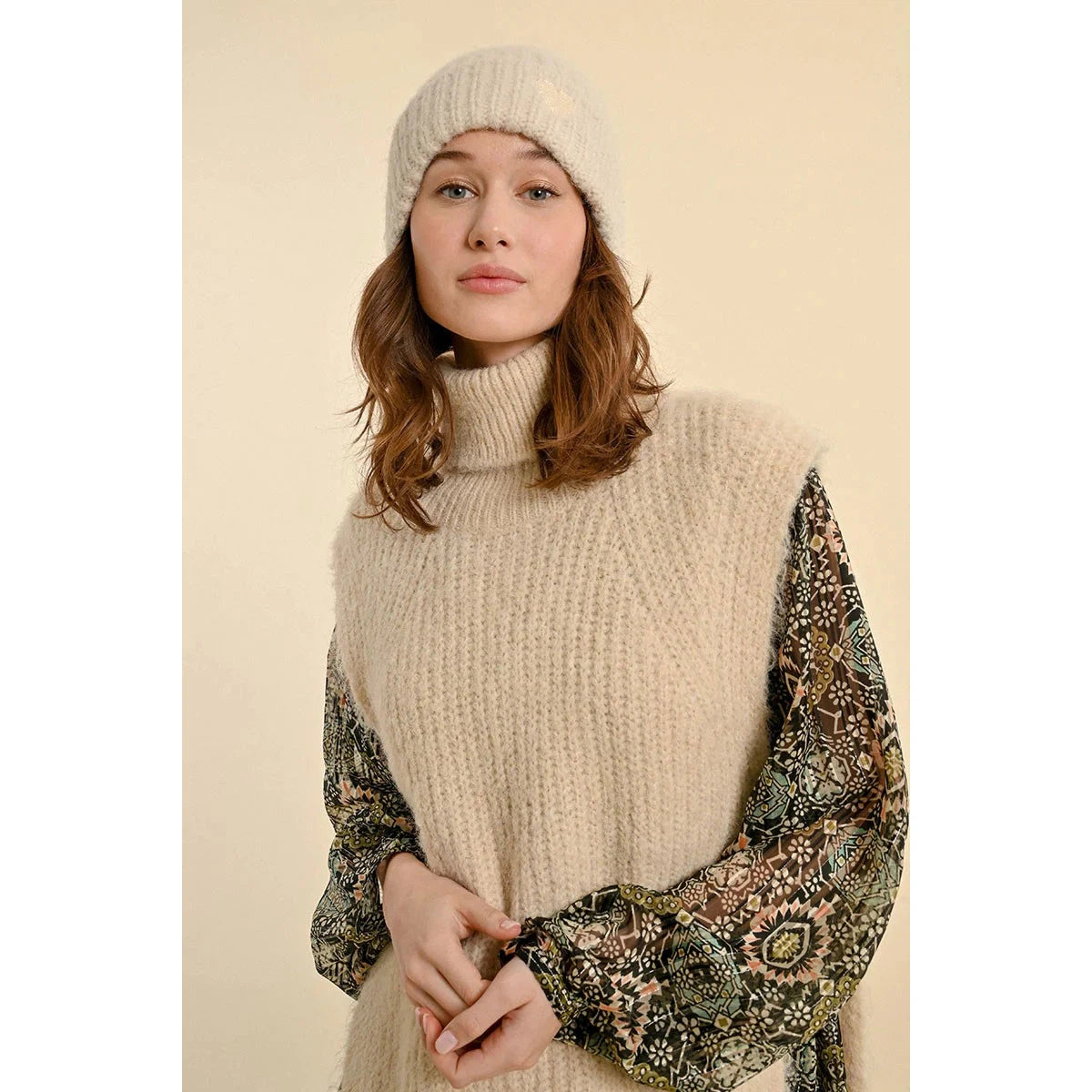 CUFFED BEANIE-Accessories-MOLLY BRACKEN-Coriander