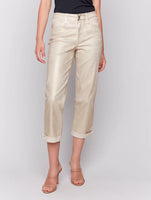 CUFFED FOIL PANT-Denim-CHARLIE B-4-NATURAL-Coriander