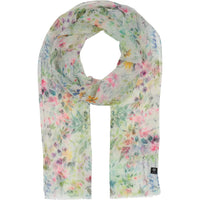 DAINTY FLOWERS SCARF-Scarves & Wraps-V. FRAAS-PURE WHITE-Coriander