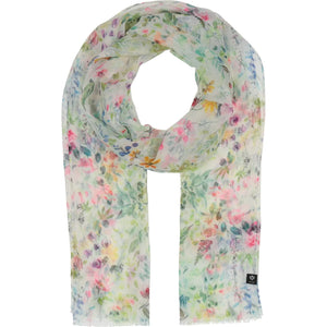 DAINTY FLOWERS SCARF-Scarves & Wraps-V. FRAAS-PURE WHITE-Coriander