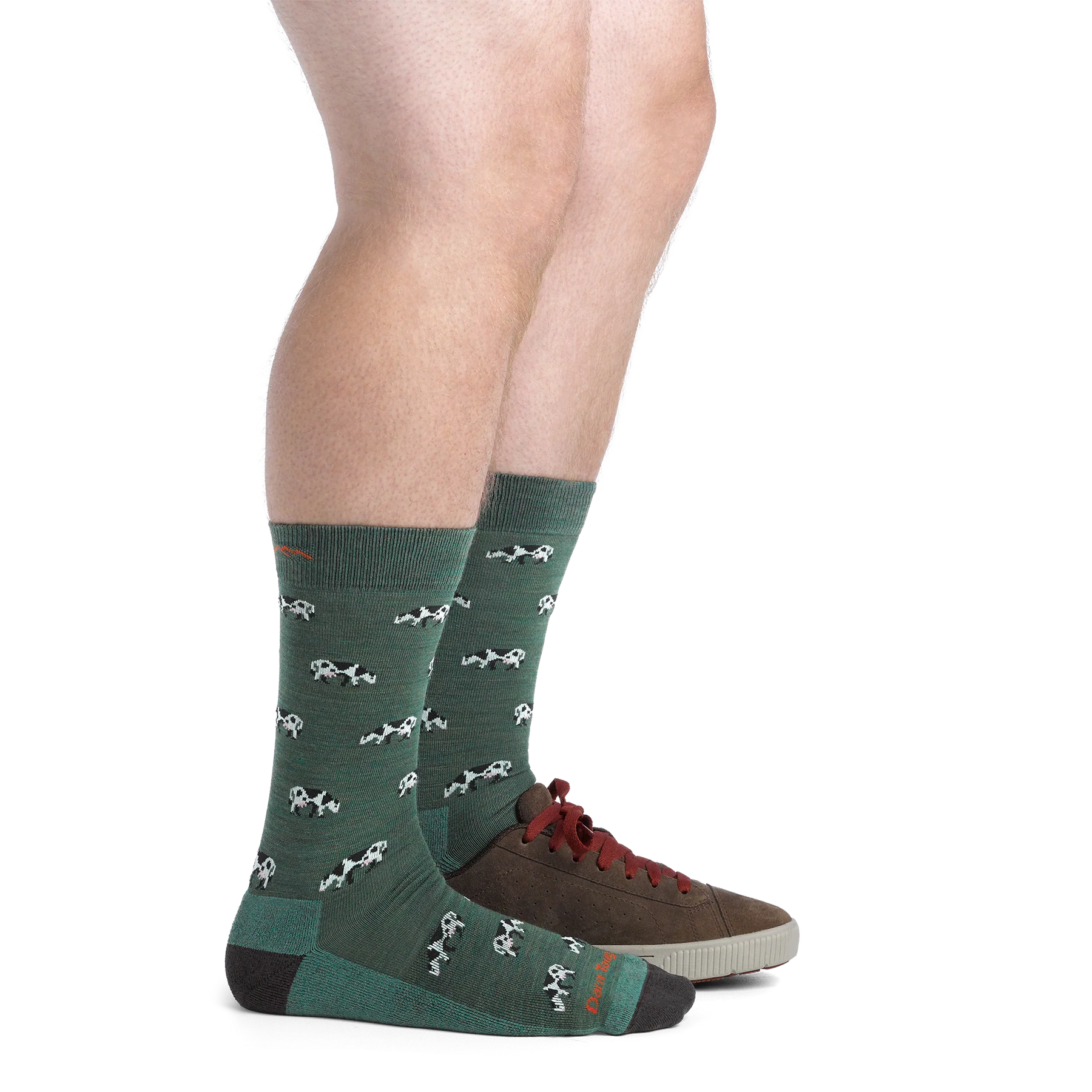 DAIRY AIR CREW SOCKS-Socks & Footwear-DARN TOUGH-Coriander